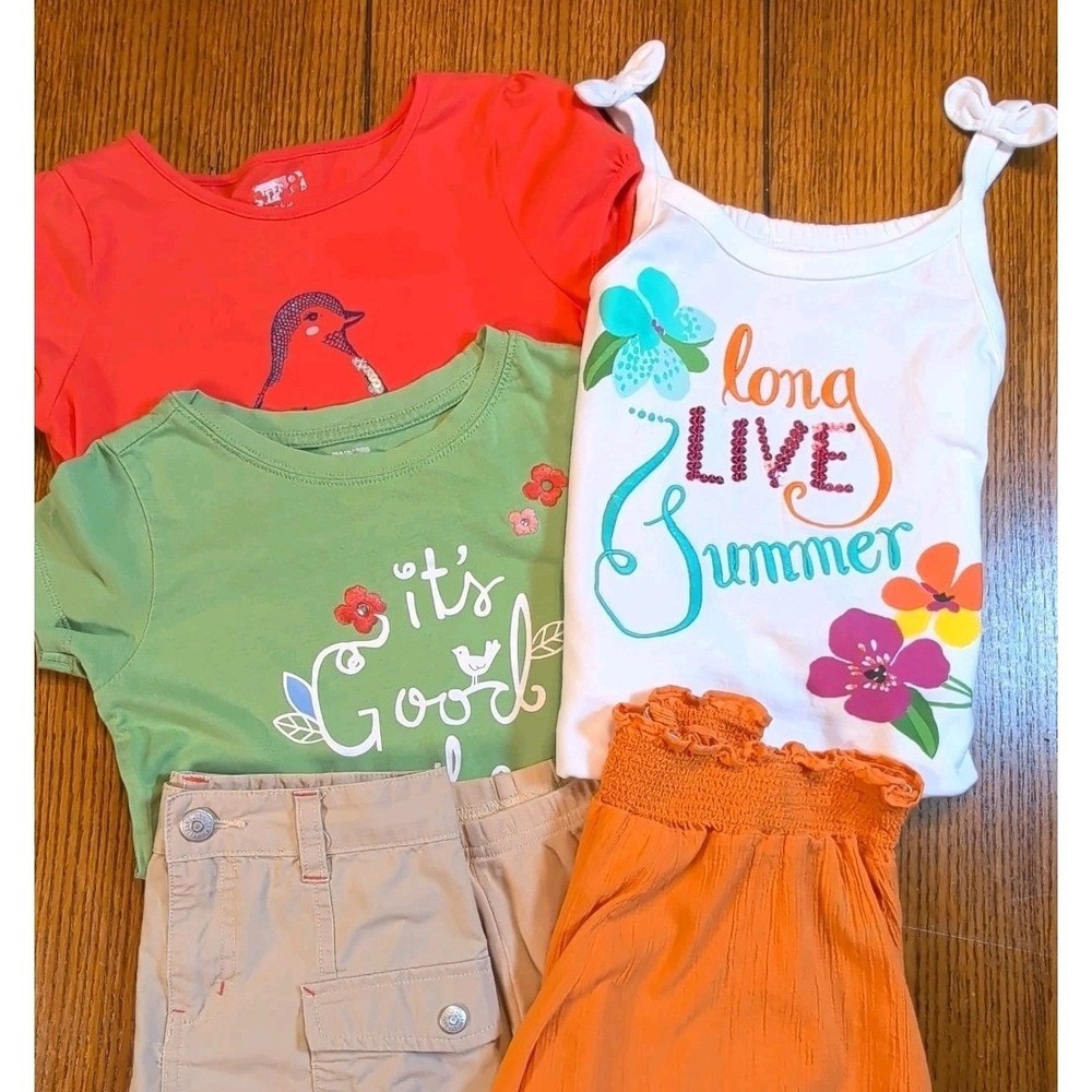 Crazy 8 Gymboree Outfit Lot Girls 5/6 Multicolor Floral Tropical 6pc Set